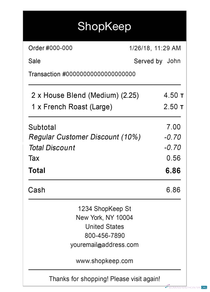Download Shopkeep payment receipt Photoshop template